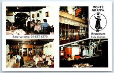 Postcard Monte Grappa Restaurant London Italian English Cuisine