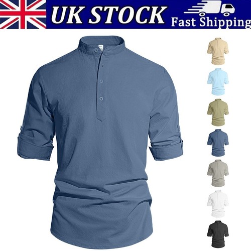 Men cotton linen grandad - cotton,