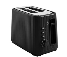 Ribbed 2 Slice Toaster 7 Browning Controls with Reheat Defrost Black/Grey/White