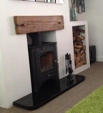 Solid oak fireplace - fireplace, mantel