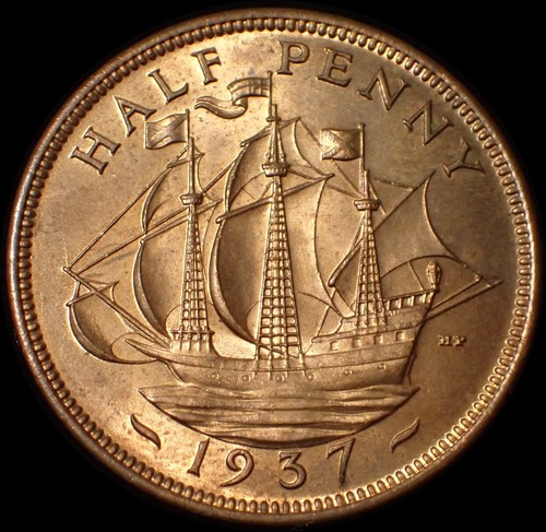 Half penny 1937 - uk,