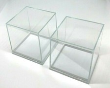 CLEAR CUBE BOX 50mm 5cm Plastic Square Case Shop Display RETAIL Stand Qty 1-50