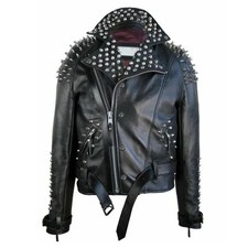 Men's Black Spiked Leather