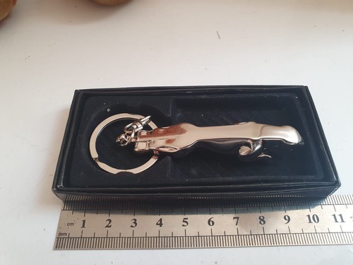Chrome leaping jaguar - leaping, keyring