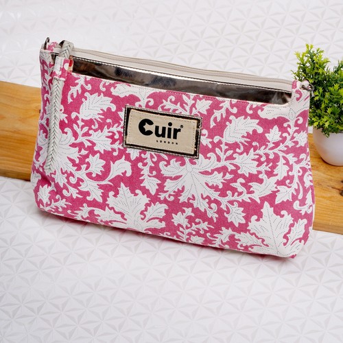 Pink leaf print - leaf, cotton