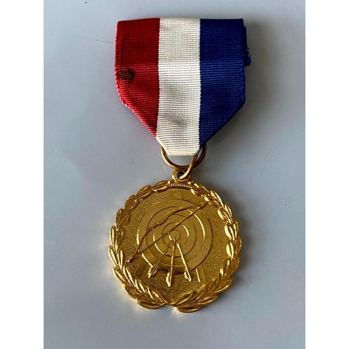 Vintage archery medal and - archery, red