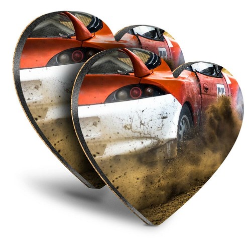 Heart mdf coasters car - 2x,