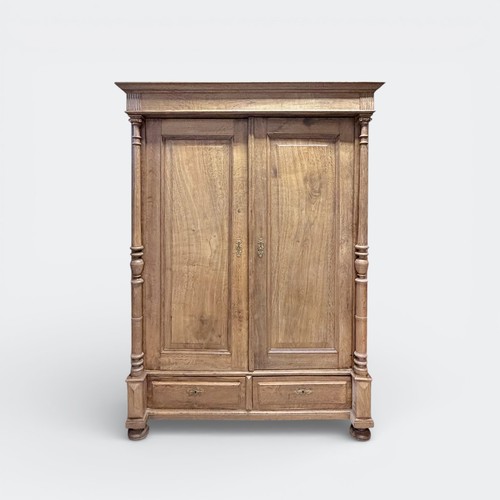Vintage solid oak wardrobe - oak,