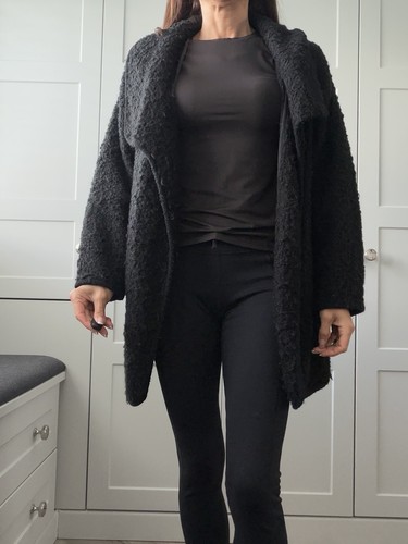 River island black boucle over - black,