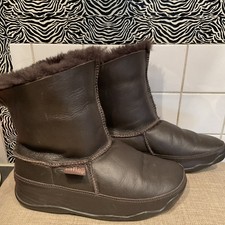 FITFLOP MUKLUK BROWN SHEEPSKIN LEATHER BOOTS SIZE 5 final cheap price