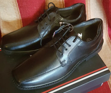 New Kangol Boys Black Leather School Shoes size 4 37 Smart Comfortable Lace up