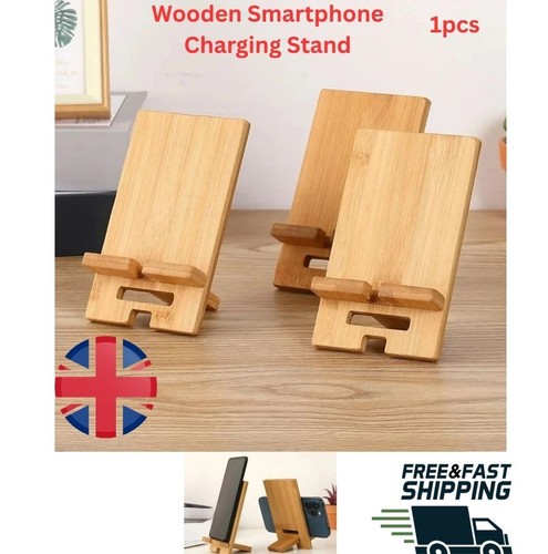Desktop bamboo phone holder - desktop,