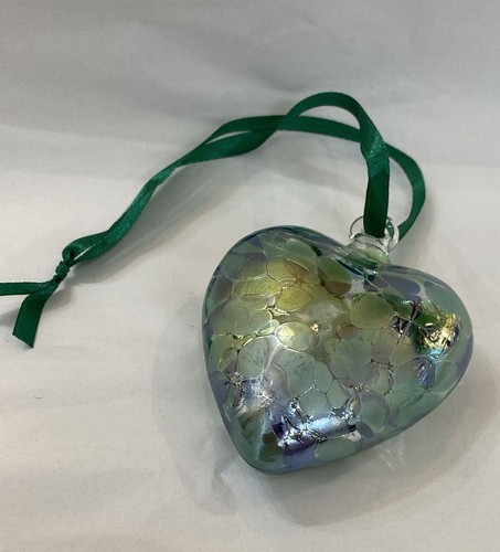 Handmade glass heart hanging - glass,