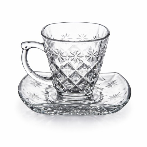 Clear glass tea cup - 6x, &