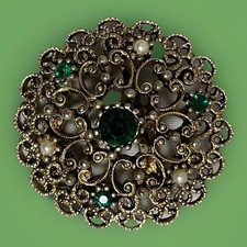 Vintage Rhinestone Brooch JJ