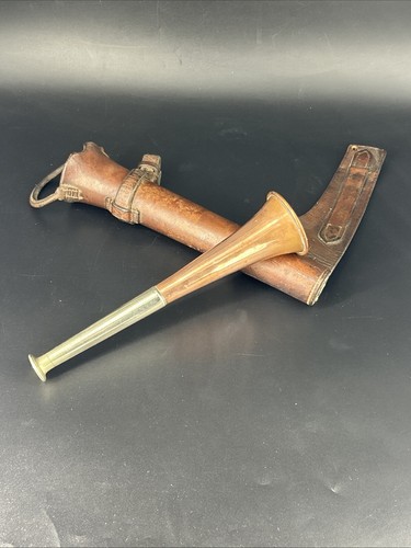 Antique copper hunting horn - antique,