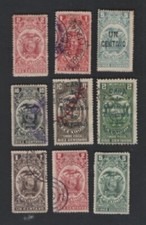 Ecuador Various Coats of Arms Timbre Fiscal stamps
