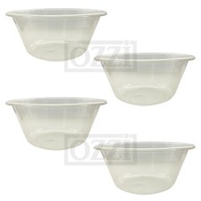 4 x 15cm Small Clear Plastic Bowls Salad Serving Baking Microwave Safe BPA Free