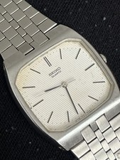 Seiko Tank Men’s Vintage TV Watch Quartz 7810-5019 Stainless Steel Silver