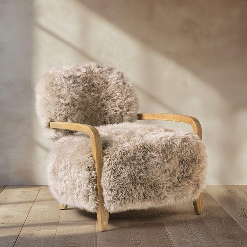 Taupe real sheepskin - real,
