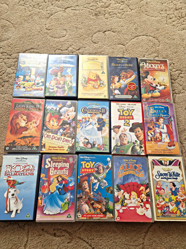 Walt disney vhs bundle - disney, 15