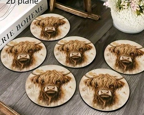 Rustic highland cow wood - rustic,