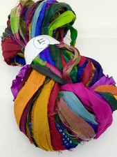 Sari Silk Ribbon, 10m, Weaving, Knitting, Crochet, Fibre Art. Ribbon Yarn