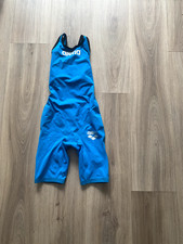 New XS Arena Carbon Pro 2 Open Back Short Leg Suit- Cyan Blue 