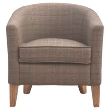 Tweed Upholstered Tub Chair