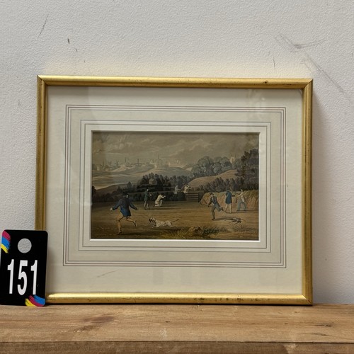 Antique hand coloured sporting - coloured,