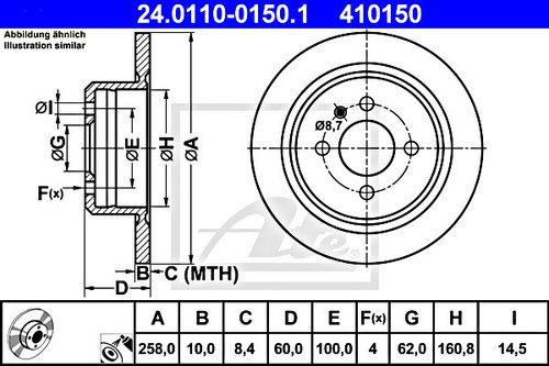 Brake disc ate - ate, e21