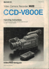 Sony Hi8 CCD-V800E Video Camera/Recorder Camcorder User Manual