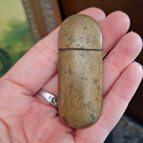 Vintage brass sewing needle - vintage,