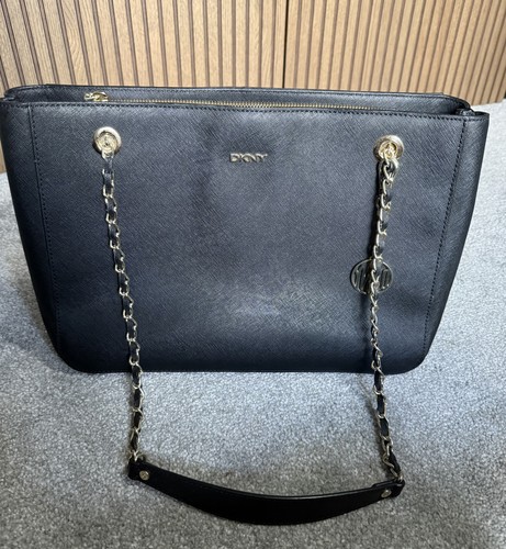 Dkny black real leather - black, tote