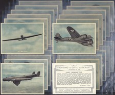 ARDATH-FULL SET- FIGHTING & CIVIL AIRCRAFT 1936 (X25 CARDS) EXCELLENT