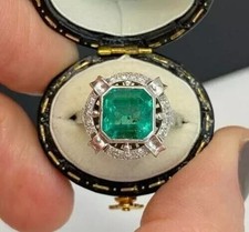 Art Deco Style Emerald & Lab