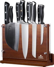 New ENOKING Acacia Wood MAGNETIC Utensil BLOCK With Acrylic BOXED - F13