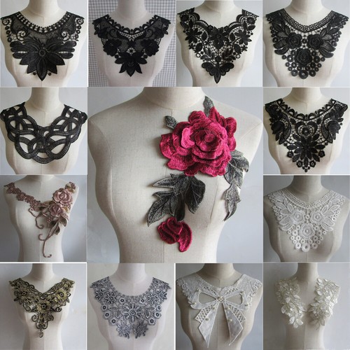Flower collar applique - flower, lace
