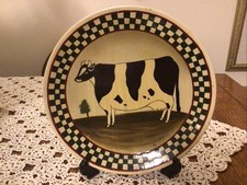 Pottery Cow Plate 10”