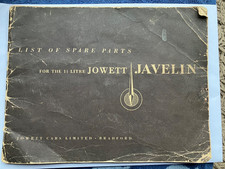 JOWETT JAVELIN 1 1/2 LITRE CAR SPARE PARTS LIST BOOK MANUAL 1951