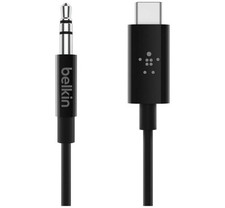 BELKIN ROCKSTAR 3.5MM AUDIO CABLE WITH USB-C TYPE-C CONNECTOR BLACK 3FT