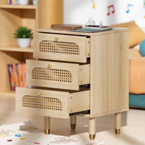 Drawer rattan nightstand - 3,