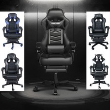 Luxury Office Chair Swivel Massage Recliner Executive Computer Gaming Leather UK