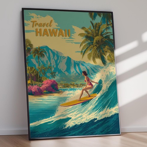 Vintage hawaii travel poster - vintage,