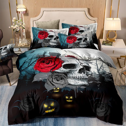 Skull florals duvet quilt - florals,