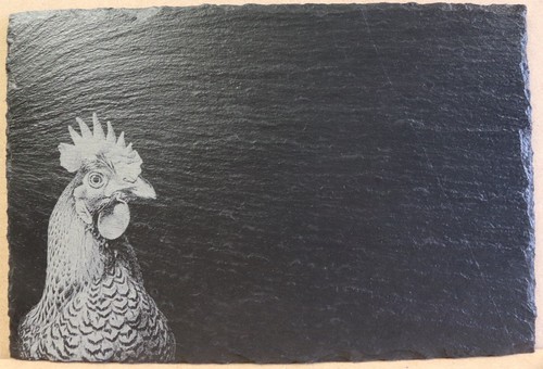 Engraved slate table - slate, mat