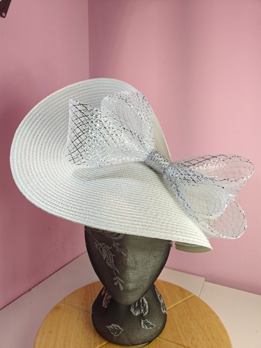 White silver large straw - white,
