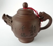 Yixing Brown Chinese  Clay Teapot Dragon Spout and Handle