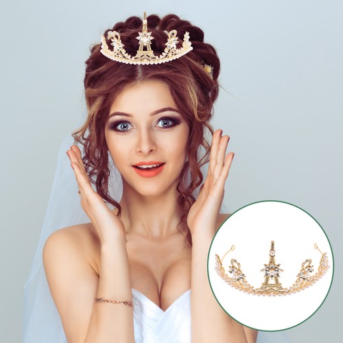 Vintage golden pearl crown - golden,