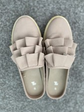 GC LADIES SLIP ON FAUX SUEDE PINK MULES SIZE 5 